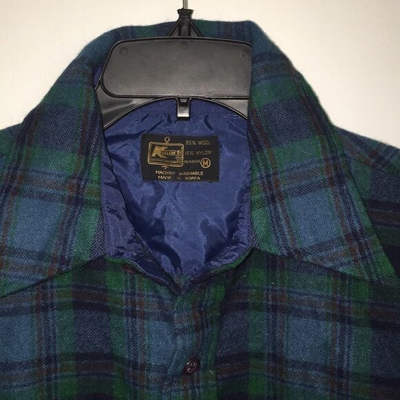 Kmart Retro old school wool blend winter shirt M - Picture 3 of 3